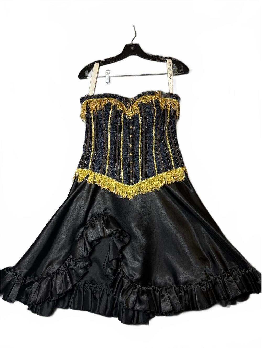 Vintage Ashley Nostalgia Corset Dress Ruffled Satin Skirt, Size Medium-AN032